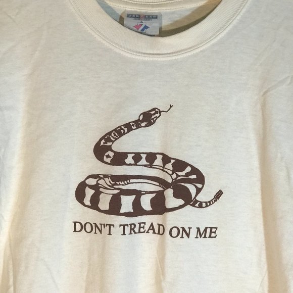 Don't Tread On Me Snake White Short Sleeve Tee T Shirt - Picture 3 of 6